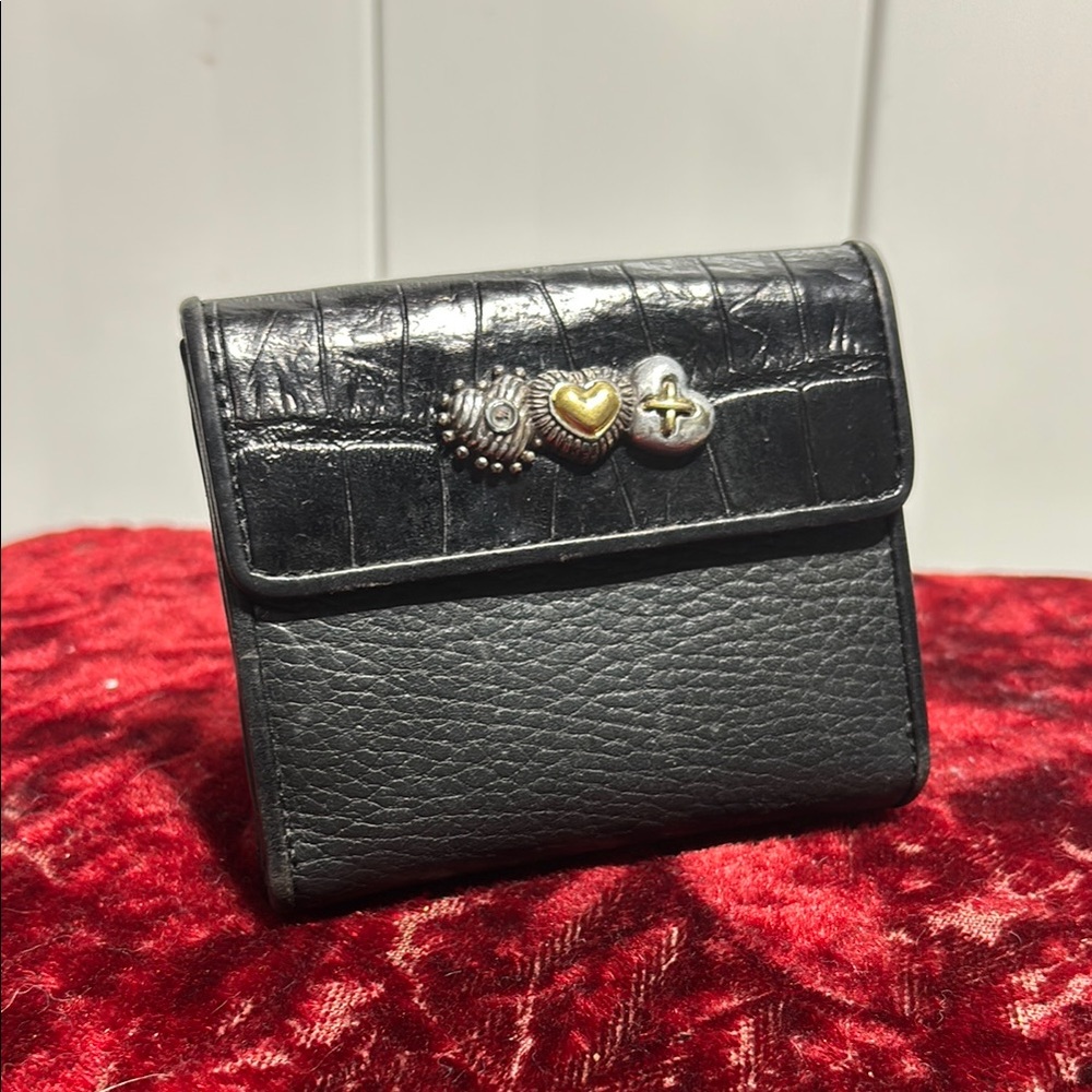 Brighton small black leather wallet